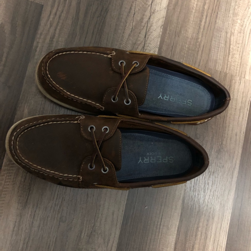 Sperry for J.Crew 2-eye broken-in boat shoes